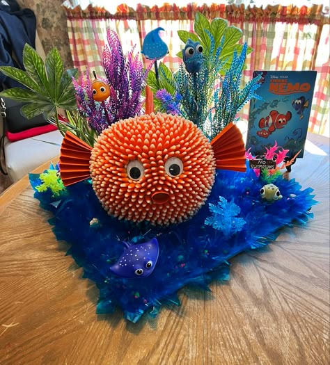 Pumpkin Sea Creatures, Animal Themed Pumpkin Decorating, Pumpkin Decorating Contest For Work, Blowfish Pumpkin Decorating, Puffer Fish Pumpkin Decorating, Health Care Pumpkin Decorating, Nemo Pumpkin Decorating, Decorating Pumpkin Ideas For Contest, Boy Pumpkin Decorating Ideas