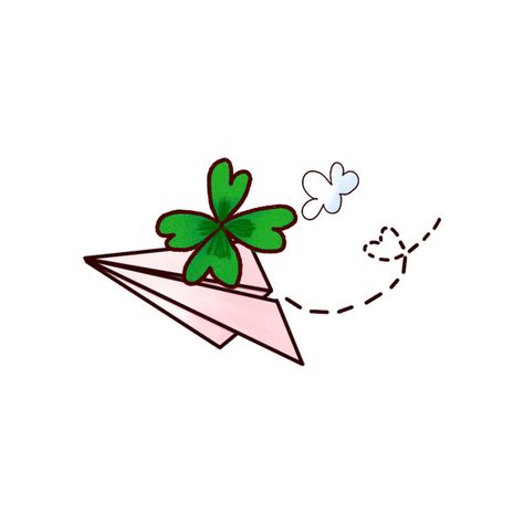 Cartoons Png, Paper Airplanes, Lined Paper, Four Leaf Clover, Simple Lines, Clover Leaf, Png Images, Doodles, Wallpapers