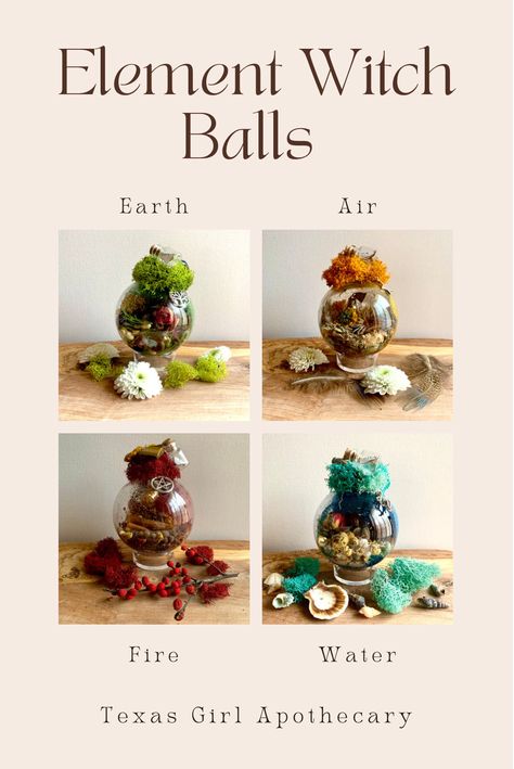 Four beautifully handcrafted Witch Balls for your home or sacred space to honor the Element of Earth, Air, Fire, Water. Witchy Crafts Diy Projects To Sell, Witches Ball Diy How To Make, Witch Balls Protection Diy, Witch Balls Diy Yule, Element Witches, Witch Balls Diy, Witch Crafts Diy, Witchy Crafts To Sell, Witchy Crafts Diy