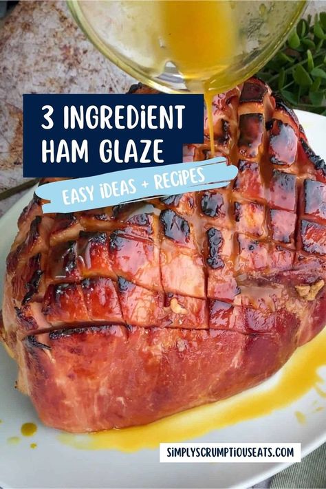 Ham with glaze. Easy Glaze For Ham, Cherry Ham Glaze, Baked Ham Glaze Recipe, Best Ham Glaze Recipe, Baked Ham Glaze, Christmas Ham Glaze, Best Ham Glaze, Ham Seasoning, Easy Ham Glaze