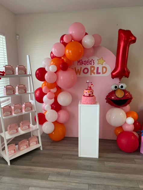 Elmo First Birthday Party Girl, Elmo’s World Birthday Theme, Elmo Birthday Party Girl, Elmo Party Decorations, Elmo Birthday Party Boy, Elmo Birthday Cake, Elmo First Birthday, Girls First Birthday Cake, Elmo Cake