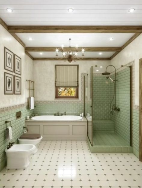 Clean Minimal Bathroom, Makeover Kamar Mandi, Bilik Air, تصميم للمنزل العصري, Casa Vintage, Bathroom Design Decor, Bathroom Inspiration Decor, Bad Design, Green Tile