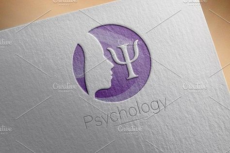 Psychology Logo by Wittmann on @creativemarket Psychology Logo Design, Psychology Logo, Psychologist Logo, Psychology Symbol, Violet Color, Logo Sign, Alphabet Illustration, Business Brochure, Business Card Logo