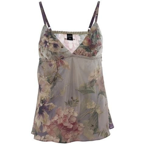 Floral Camisole Camisole Top Outfit, Brown Cami, Vintage Cami, Floral Camisole, Flower Print Top, Cami Shirt, Floral Cami, Brown Shirt, Funky Outfits