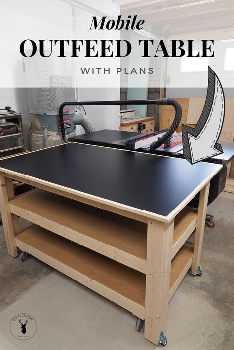 Fabrication Table, Woodworking Plans Workbench, Outfeed Table, Table Saw Workbench, Workbench Top, Building A Workbench, Mobile Workbench, Workbench Plans Diy, Diy Table Saw