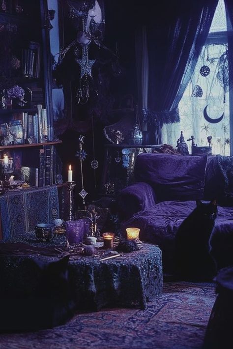 Witchy Living Room, Grunge Room Ideas, Witchy Room, Witch Room, Goth Home, Witchy Decor, Dream Spaces, House Goals, Dream Rooms