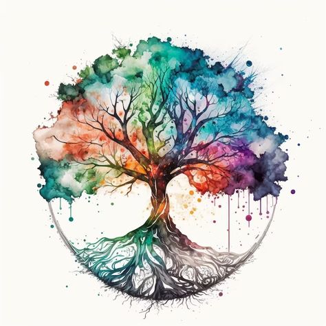 Premium AI Image | Watercolor style tree of life mythological sacred tree spiritual life concept Generative AI Wood Art Projects, Sacred Tree, Tree Of Life Tattoo, Watercolor Tree, Meaning Of Life, Spiritual Life, Life Tattoos, Tree Of Life, Wood Art