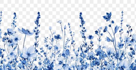 Blue Flower Border, Wildflower Border, Blue Floral Border, Border Illustration, Farm Hacks, Border Art, Image Border, Anime Music Videos, Watercolor Wildflowers