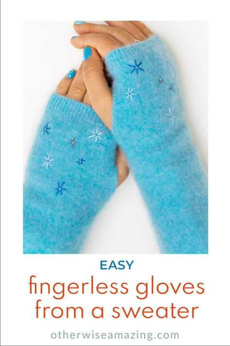 Anklet Tutorial, Old Sweater Crafts, Diy Mittens, Gloves For Winter, Gloves Diy, Sweater Crafts, Diy Macramé, Fingerless Gloves Knitted Pattern, Gloves Knitting