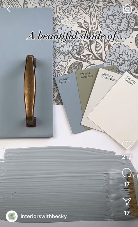 Stardew Sherwin Williams Bedroom, Comfort Gray Sherwin Williams, Sherwin Williams Stardew, Stardew Design, Mudroom Paint, Wallpaper Hanging, Sherwin Williams Blue, Wallpaper Swatches, Bathroom Niche