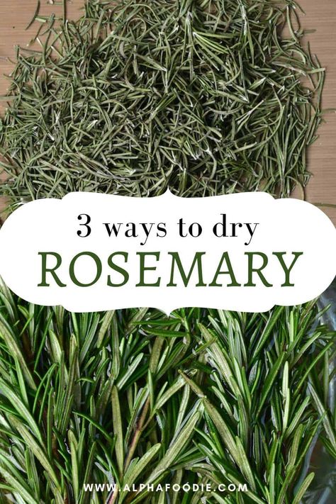 How to dry rosemary with one of three methods; in the oven, dehydrator, or air-dried. As well as how to store, convert, and use the dried rosemary! Rosemary Diy, Dry Rosemary, Dehydrating Food Storage, Drying Fresh Herbs, Simmer Pot Recipes, Rosemary Herb, Cooking Recipes For Dinner, Dried Rosemary, Preserving Herbs