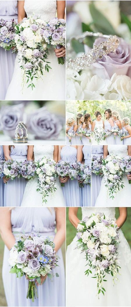 Top 10 Enchanting Lilac Color Scheme for Your Fall/Winter Weddings – Clear Wedding Invites Lavender And Pumpkin Wedding, Lilac Wedding Ceremony Decor, Summer Wedding Colors Purple, Lilac And White Wedding Theme, White Bouquet With Lavender Accents, Lavender Bride Bouquets, Lavender And White Wedding Theme, White And Purple Wedding Flowers, Wedding Lilac Theme