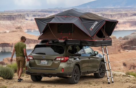 iKamper - XCover Tent Aesthetic, Car Top Tent, Subaru Outback Offroad, Offroad Travel, Aesthetic Usernames, Slide In Camper, Rooftop Tent, Adventure Car, Car Tent