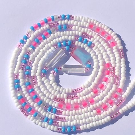 Blue Waist Beads Ideas, Cute Waist Beads, Pink Waist Beads, Waste Beads, Body Jewelry Diy, African Beaded Bracelets, Waist Beads African, Beads Waist, African Waist Beads