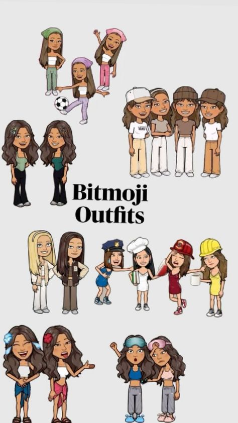 DO U HAVE SNAPCHAT?? Snapchat Outfits Ideas, Matching Bitmojis Snapchat, Snapchat Outfit Ideas, Snapchat Fits, Pretty Bitmoji Ideas, Bitmoji Inspo, Snapchat Outfits, Bitmoji Fits, Snapchat Best Friends