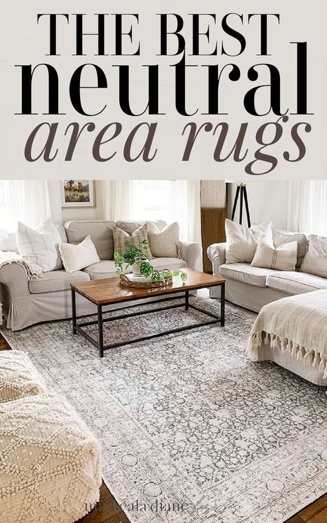 The Best Neutral Area Rugs Muted Area Rug Living Room, Area Rug On Grey Wood Floor, Neutral Foyer Rugs, Living Room Rugs 9x12, Neutral Living Room Rug Washable, Light Grey Couch Area Rug, Transitional Living Room Area Rugs, Farmhouse Living Room Rugs Ideas, Comfy Living Room Area Rugs