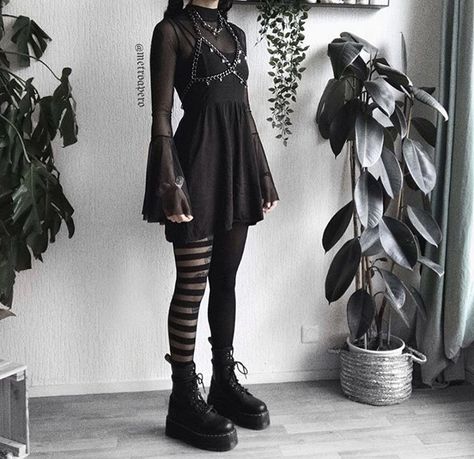 Goth Anniversary Outfit, Goth Fair Outfit, Types Of Alternative Styles, Goth Outfits With Long Skirts, Dark Wear Aesthetic, Simple Goth Outfit Winter, Goth Asthetics Outfit, Capsule Wardrobe Goth, Rainy Day Goth Outfit