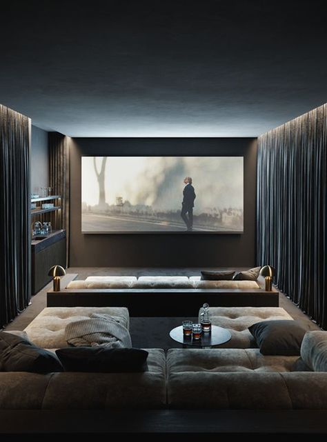 30 Times People Invested And Built Themselves A Totally Cool Home Movie Theater Theatre Room Ideas, Hiasan Dalaman Rumah, Small Home Theaters, Home Theater Room Design, Theater Room Design, Pelan Rumah, Home Cinema Room, At Home Movie Theater, Home Theater Rooms