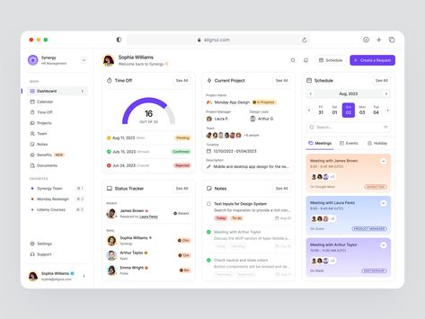 HR Management Dashboard - AlignUI Design System by Erşad Başbağ on Dribbble Project Management Dashboard, Ui Design Dashboard, Web Dashboard, Web Trends, Analytics Dashboard, Ui Design Website, Dashboard Ui, Design Management, App Design Inspiration