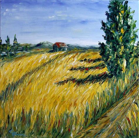 Field Corn, Corn Field, Post Impressionism, 2d Art, Artist Painting, Painting Art, Textures Patterns, Card Art, Van Gogh