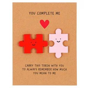 Valentine Day Handmade Cards, You Complete Me Puzzle, Diy Cards For Boyfriend, Boyfriend Valentines Day Gifts, Valentine's Day Gifts For Him, Valentines Day Cards Handmade, Love You To Pieces, Birthday Gifts For Boyfriend Diy, Boutique Gifts