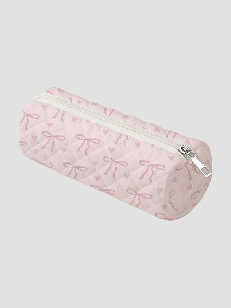 WARNING: CHOKING HAZARD-Small parts, not for children under 3 yrs.Bow Heart Printed Pattern Pink Pencil Case, Rhombus Pencil Bag, Stationery Supplies Makeup Pouch Zipper Bag Coin Purse Pen Box For Pens And School Supplies     Polyester     Filing Products, size features are:Bust: ,Length: ,Sleeve Length: Pink School Supplies Png, Cute Pens And Pencils, All Pink School Supplies, Pink School Supplies, Pink Pencil Case, Small Pencil Case, Porta Penne, School Wishlist, School Pouch