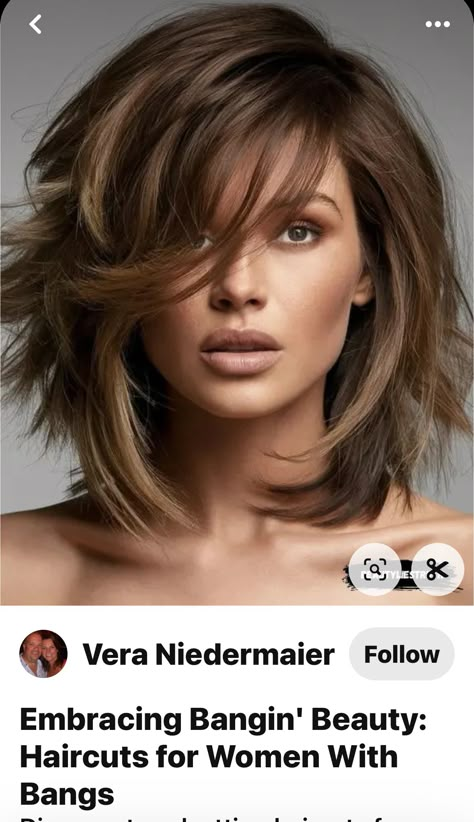 Long Bob With Bangs Round Face, Long Bob Layered, Tousled Lob, Statement Highlights, Long Bob Haircut With Layers, Fall Haircut, Haircuts For Women With Bangs, Medium Hairstyle, Haircuts 2024