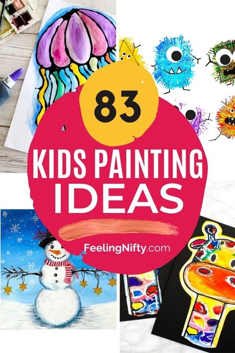 Easy Painting Ideas For Kids, Kids Paint Night, Kids Painting Ideas, Easy Painting For Kids, Kids Painting Projects, Acrylic Painting For Kids, Preschool Painting, Kids Painting Party, Kids Canvas Painting