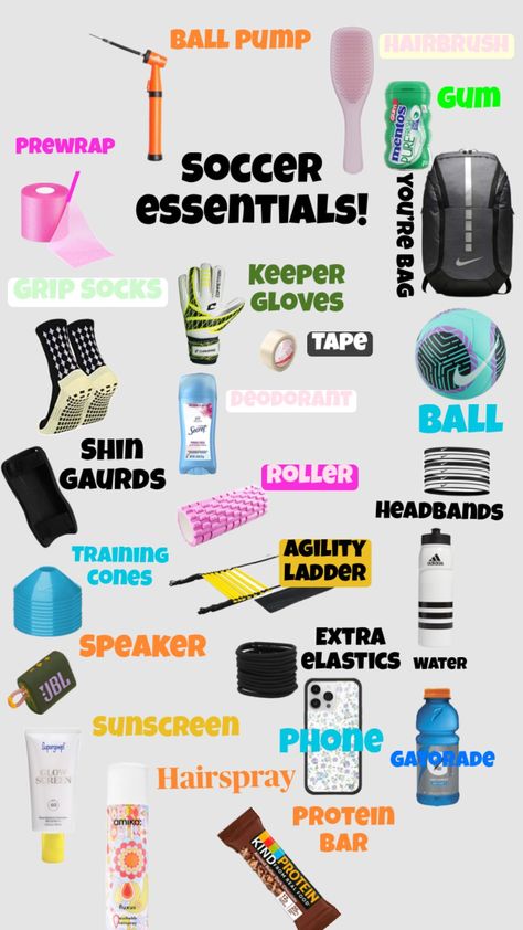 #soccer #soccergirl #soccergirls #socceressentials #nike #addidas @ellakpitts Sports Bag Essentials, Soccer Skills Training, Soccer Essentials, Soccer Backpack, Soccer Hair, Soccer Training Drills, Soccer Bag, Football Bag, Soccer Camp