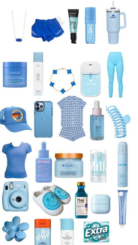 blue stuff !! #blue Blue Girly Things, Birthday Wishlist Aesthetic, Blue Wishlist, Wishlist Aesthetic, Blue Stuff, Aesthetic Blue, Birthday Wishlist, Girly Things, Gift Ideas