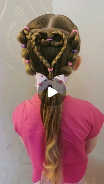 Heart Hair Clips Hairstyles, Heart Shaped Hairstyles For Kids, Valentine Hairstyles, Heart Hairstyle, Hair Clips Hairstyles, Hart Shape, Valentines Hairstyles, Pretty Heart