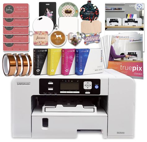 Sawgrass UHD Virtuoso SG500 Sublimation Color Printer Starter Bundle with Inks,Sublimation Paper,Tape,Blanks,Designs and Access to Exclusive Content,White Sawgrass Sg500, Swing Design, Start Your Business, Adobe Photoshop Elements, Color Printer, Sublimation Printer, Sublimation Paper, Wood Plaques, Photoshop Cs6