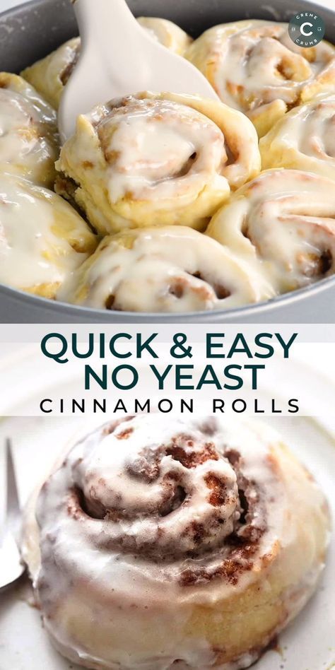 Cinnamon Rolls Homemade No Egg, Snow Day Breakfast Ideas, Healthy Homemade Cinnamon Rolls, Easy Cinnamon Rolls Recipe No Yeast, Cinnamon Rolls No Egg, Cinnamon Rolls Homemade No Yeast, Cinnamon Rolls Recipe No Yeast, Homemade Desserts From Scratch, Homemade Cinnamon Rolls No Yeast