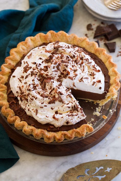 Chocolate Cream Pie Silk Pie Recipe, Chocolate Cream Pie Recipe, French Silk Pie, Silk Pie, Cake Mug, Pudding Pies, Chocolate Cream Pie, Cream Pie Recipes, Chocolate Pie