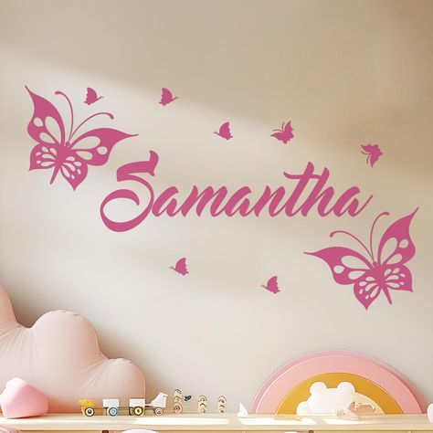 PRICES MAY VARY. 🔨 FULLY CUSTOMIZABLE GIRLS BEDROOM DECOR: Transform your child's space with a fully customizable name decal. Explore a range of colors and sizes to create a buttlerflies wall decal that perfectly matches the room's unique aesthetic. You can choose your child's favorite color for the name. 📏 MULTIPLE SIZE CHOICES FOR GIRLS WALL DECOR: Tailor the name decal effortlessly to your space with a range of size options. Whether you opt for a small sticker or a large decal piece, our di Bedroom Stickers, Girls Wall Decor, Butterfly Wall Decals, Girl Room Decor, Wall Decor Stickers, Butterfly Decorations, Baby Nursery Decor, Butterfly Wall, Unique Aesthetic