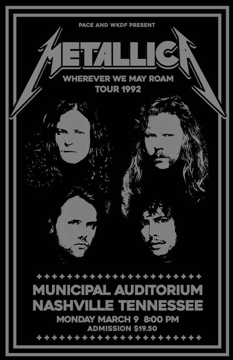 Metallica Concert, Metallica Art, Rock Poster Art, Rock Band Posters, Vintage Music Posters, Rock Vintage, Music Poster Design, Band Wallpapers, Poster Room