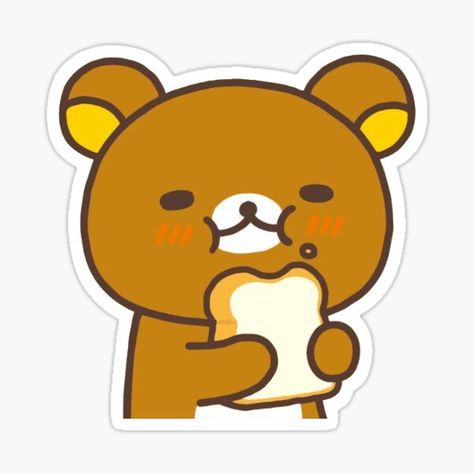 rilakkuma eating bread • Millions of unique designs by independent artists. Find your thing. Bread Sticker, Rilakkuma Plush, Bubble Stickers, Funny Tattoos, Stickers For Sale, Anime Stickers, Travel Design, Rilakkuma, Poster Stickers