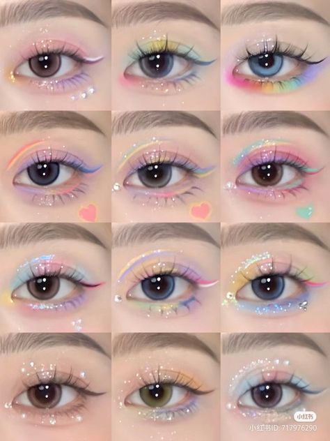 Pop Makeup, Anime Eye Makeup, Cute Eye Makeup, Kawaii Makeup, Beauty Makeup Tutorial, Smink Inspiration, Ethereal Makeup, Eye Makeup Designs, Fancy Makeup