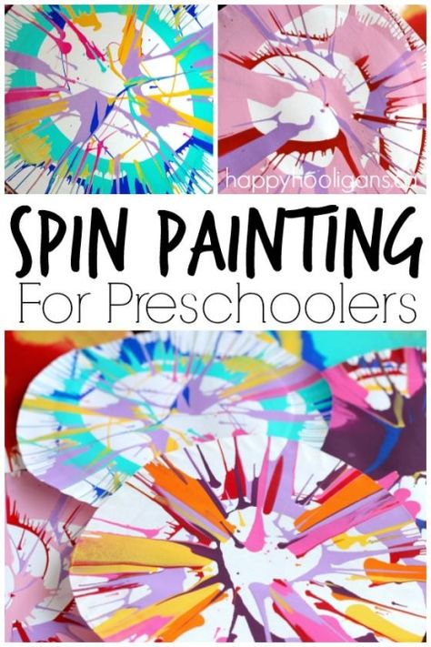 Spin Painting for Preschoolers - an easy, stunning art process for kids using a simple kitchen gadget - Happy Hooligans Painting For Preschoolers, Spin Painting, Firework Painting, Happy Hooligans, Messy Art, Popular Crafts, Easy Art Projects, Process Art, Preschool Art