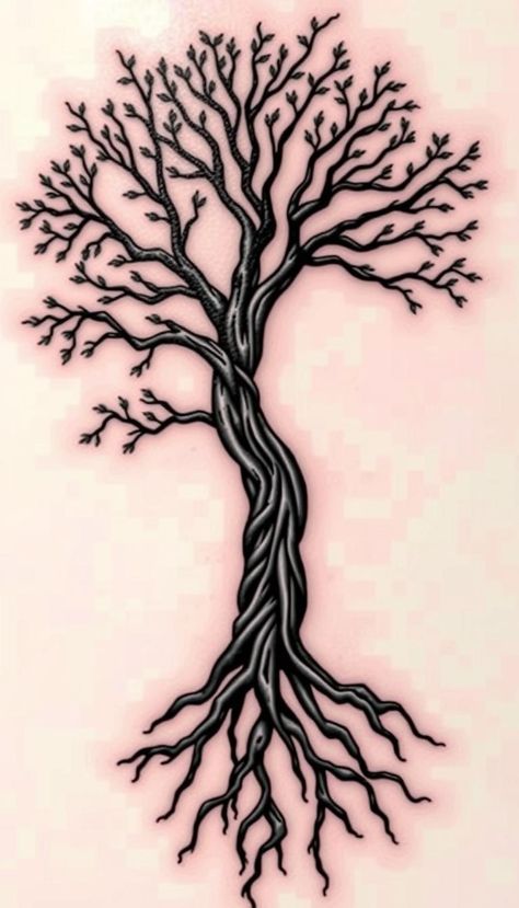 Discover tree tattoo designs that symbolize growth, stability, and roots. Perfect for those who value personal development and grounding. Leafless Tree Tattoo, Fall Tree Tattoo, Roots Tattoo Ideas, Tree With Roots Tattoo, Tree Of Life Tattoo Men, Tree Leg Tattoo, Tree Tatto, Tree Line Tattoo, Celtic Tree Tattoos