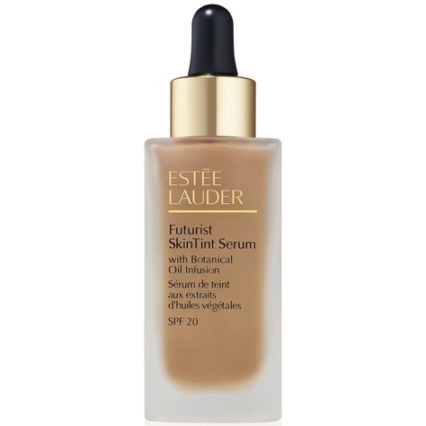 Blurring the lines between skincare and makeup, the Estée Lauder Futurist SkinTint Serum Foundation SPF 20 offers a natural radiance with a light coverage that lasts all day long. Enriched with a blend of botanical oils, such as meadowfoam seed and rosehip, the foundation nourishes the skin for a visibly smoother, softer finish. Each application works to protect the skin against UVA and UVB damage with broad-spectrum SPF 20. The foundation reveals light coverage with a radiant glow for a skin-like finish. | Estée Lauder Futurist SkinTint Serum Foundation SPF 20 - 3N1 Ivory Beige, 30 ml | Dermstore Spf Foundation, Serum Foundation, Smooth Skin Texture, Skin Tint, Too Faced Foundation, Skin Essentials, Improve Skin Tone, Botanical Oils, Estée Lauder