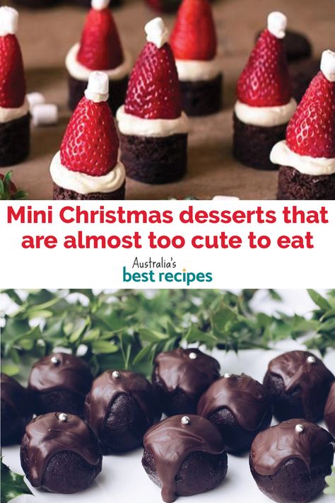 Christmas Cocktail Party Desserts, Mini Brownie Bites Christmas, Christmas Petite Fours, Christmas Buffet Dessert Ideas, Mini Christmas Deserts, Mini Dessert Board, Simple Christmas Deserts, Mini Desserts For Christmas Parties, Christmas Desserts Easy Party