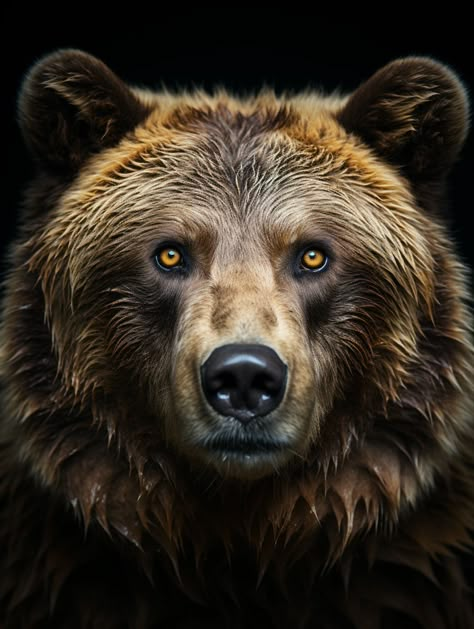 Grizzly Bear Face Tattoo, Cute Tattoo Ideas, Bear Portrait, Bear Fishing, Bear Artwork, Cute Tattoo, Bear Tattoos, Bear Images, Bear Paintings