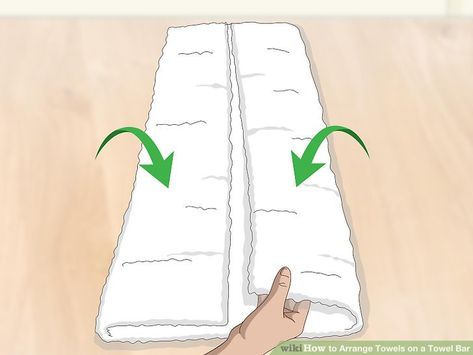 How To Hang Bath Towels, How To Fold Towels For Display, Towels On Towel Bar, Fold Towels For Display, Folding Bathroom Towels, How To Hang Towels, Folding Bath Towels, Bath Towels Display, Hand Towel Folding