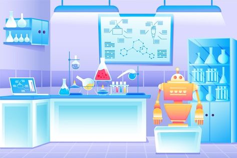 Cartoon Laboratory, Futuristic Laboratory, Futuristic Lab, Gacha Background, Room Illustration, Science Equipment, Chemistry Classroom, Gacha Backgrounds, Technology Lab