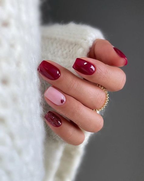 Nail Pics, Festive Manicure, Valentine's Day Nails, Nails Ideas, Winter Nails, Red Nails, Christmas Outfit, Nail Inspo, Gel Nails