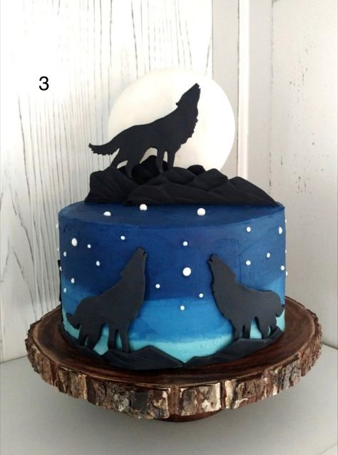 Wolf Cakes Birthdays Wolves, Wolf Themed Birthday Cake, Wolf Cupcakes Birthday, Wolf Birthday Decorations, Wolf Theme Cake, Wolf Cake Birthdays, Wolf Party Decorations, Wolf Party Ideas For Kids, Wolf Party Ideas