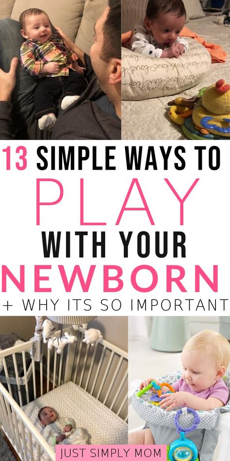 Interacting and playing with your newborn baby during the first few months of life is so important for their physical, cognitive, and emotional development. Stimulate their senses with different activities and put them in different positions for exploring their environment. Environment Activities, Newborn Activities, Newborn Schedule, Newborn Baby Care, Newborn Baby Tips, Baby Life Hacks, Newborn Hacks, Baby Sleep Problems, Baby Care Tips