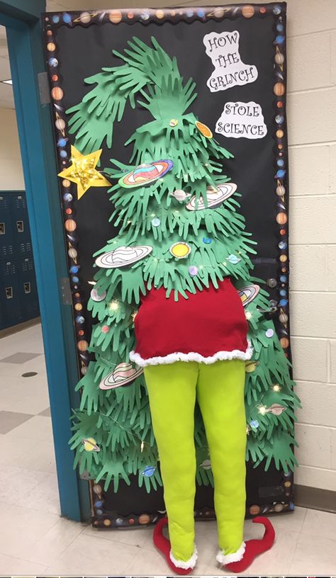 Grinch Themed Door Decorating Contest, Christmas Door Grinch Decorations, Office Christmas Door Contest Grinch, Grinch Stole Christmas Door Decorations, The Grinch Classroom Door Ideas, Christmas Door Decorating Contest Office Grinch, Christmas Room Door Decorations, The Grinch Door Ideas, Door Decoration Ideas For Christmas