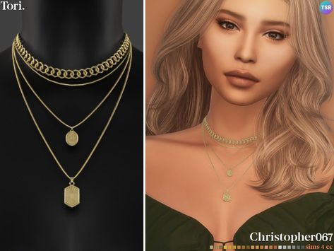 The Sims Resource - Tori Necklace Sims 4 Cc The Sims Resource Accessories, Sims 4 Cc Gold Necklace, The Sims Resource Jewelry, Sims 4 Female Jewelry, Free Sims 4 Cc Jewelry, Sims 4 Cc Women Jewelry, Sims 4 Cc Neckless, Sims 4 Jewelry Set, Sims 4 Cc Female Accessories